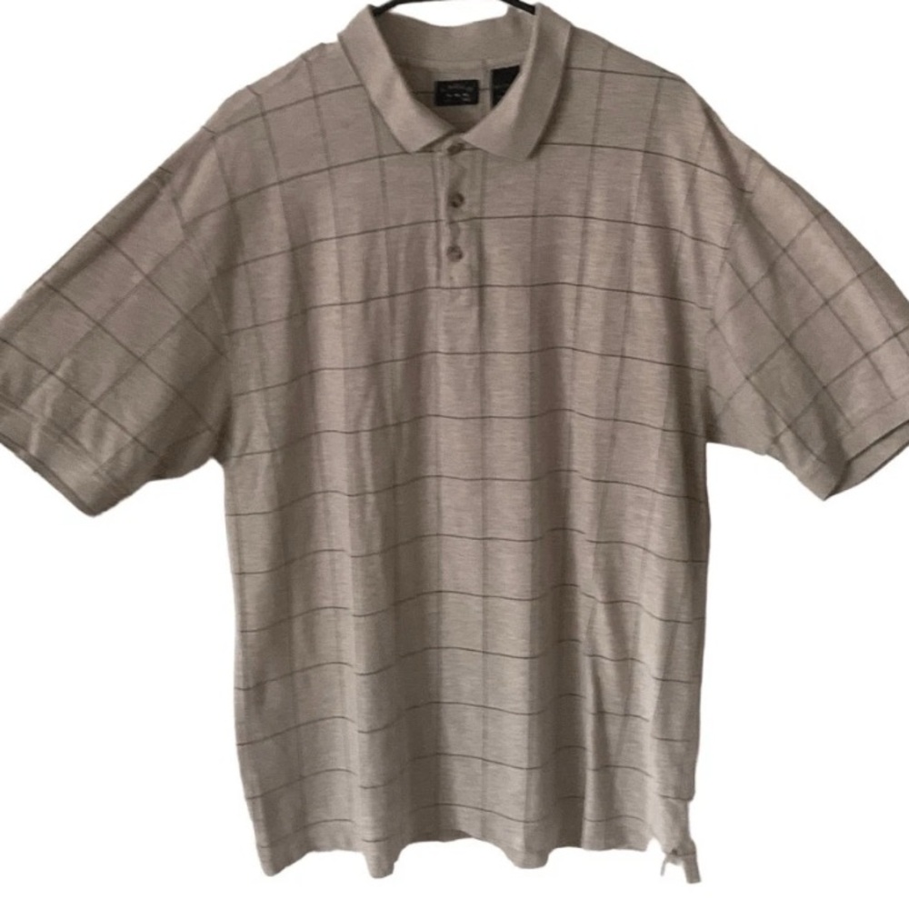 Pre Owned Men’s Eagle Short Sleeve Polo Plaid Sz XL Casual Comfort Style Golf